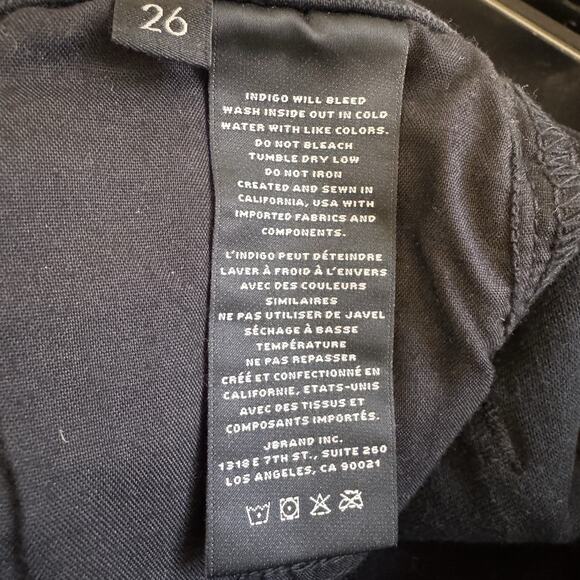 J Brand Size 26 Women's Black Teagan Straight High Rise Jeans Classic Rock - Picture 3 of 10